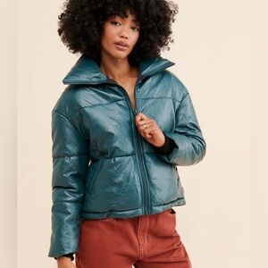Apparis Billie Crinkle Vegan Leather Puffer Jacket